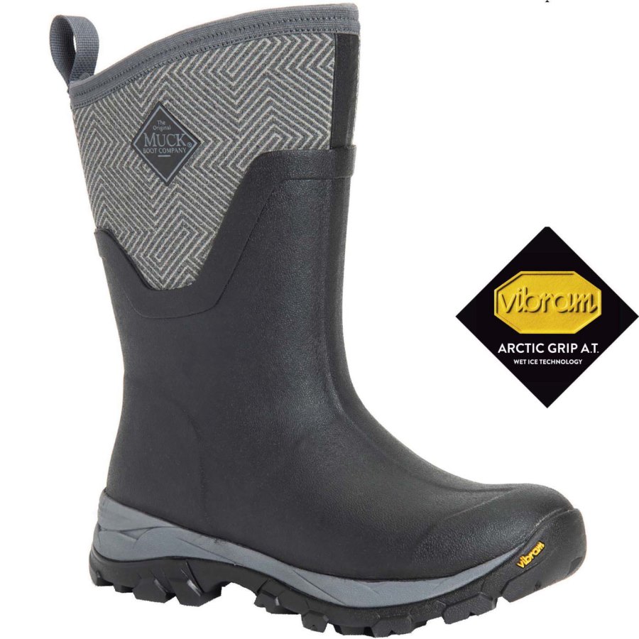 Muck Boots Arctic Ice Vibram Arctic Grip All-Terrain Mid Boot Rövid Szárú Csizma Női Fekete | ASVMA101