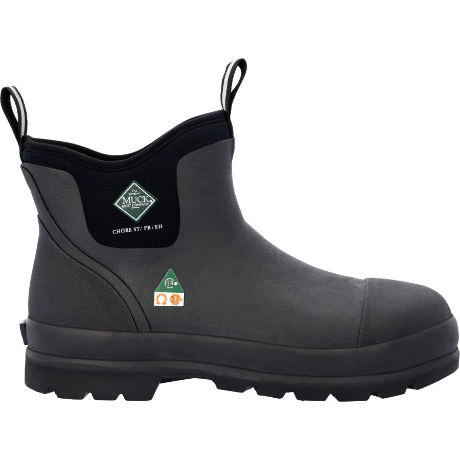 Muck Boots Chore Classic CSA Steel Toe Munkabakancs Férfi Fekete | CCSTCSA