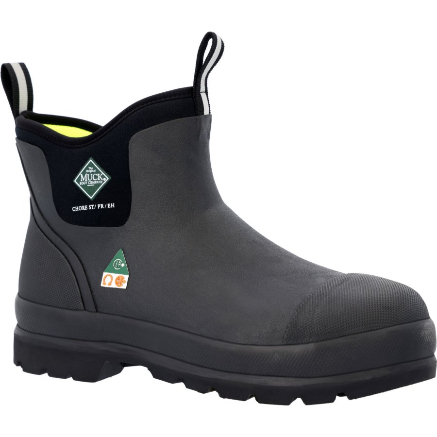 Muck Boots Chore Classic CSA Steel Toe Munkabakancs Férfi Fekete | CCSTCSA