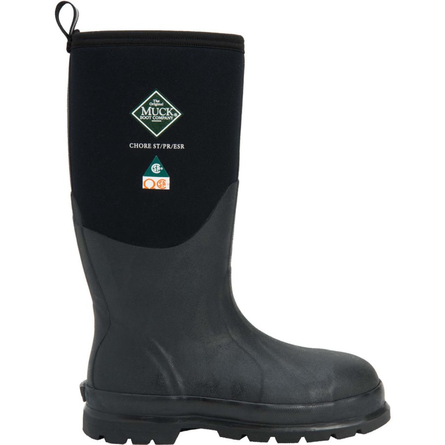 Muck Boots Chore Classic Magas Steel toe Munkabakancs Férfi Fekete | CHSCSAA