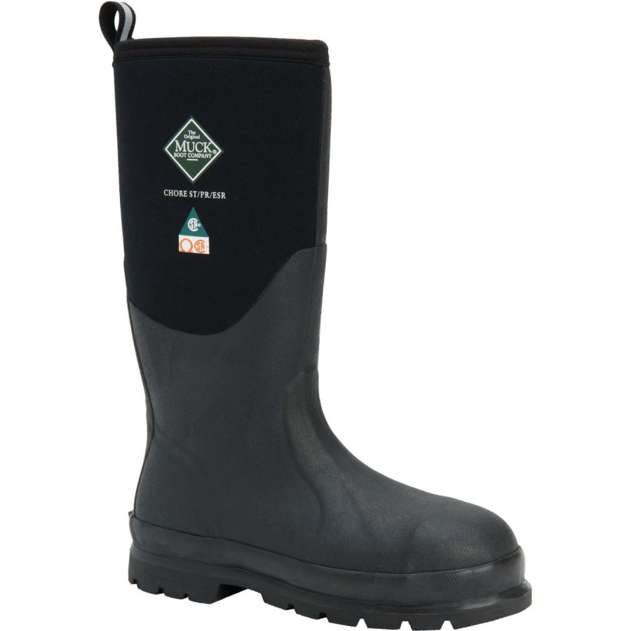 Muck Boots Chore Classic Magas Steel toe Munkabakancs Férfi Fekete | CHSCSAA