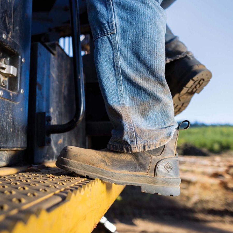 Muck Boots Chore Farm Bőr Chelsea Boot Chelsea Csizma Férfi Barna | CCLP900