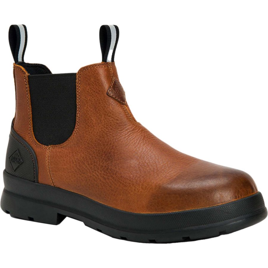 Muck Boots Chore Farm Bőr Chelsea Boot Chelsea Csizma Férfi Barna | CCLP901