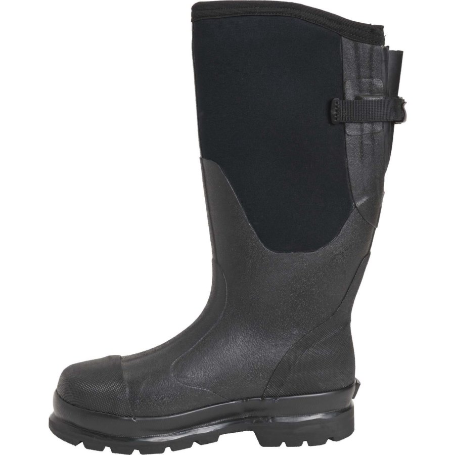 Muck Boots Chore Steel Toe Magas Széles Cipő Calf Munkabakancs Női Fekete | WCXFSTL