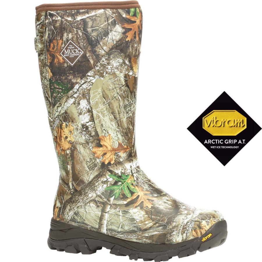 Muck Boots RealTREE® Edge™ Arctic Grip Széles Cipő Calf Boot Csizma Férfi Camo | MHVARTE